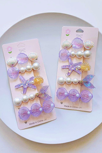 پک کارتی گیره موی پری دریایی بنفش