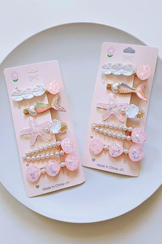 پک کارتی گیره موی پری دریایی صورتی