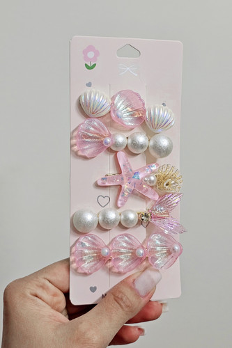 پک گیره موی کارتی پری دریایی صورتی