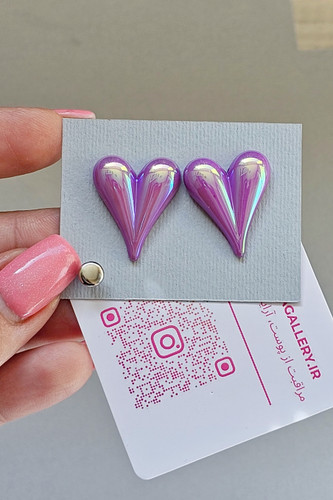 گوشوارههای قلبی میخی سه طرح